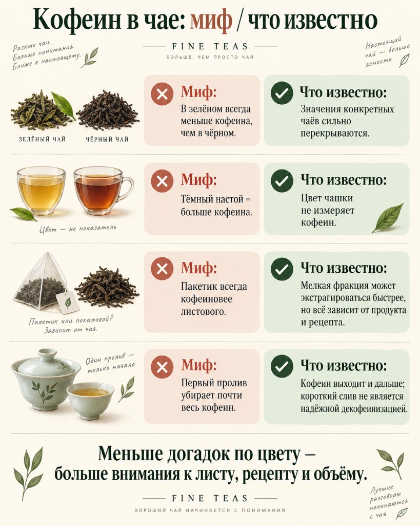 Мифы и факты о кофеине в чае