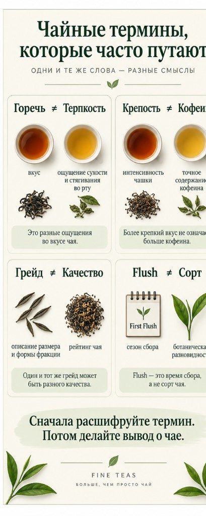 Четыре чайных термина, которые часто путают