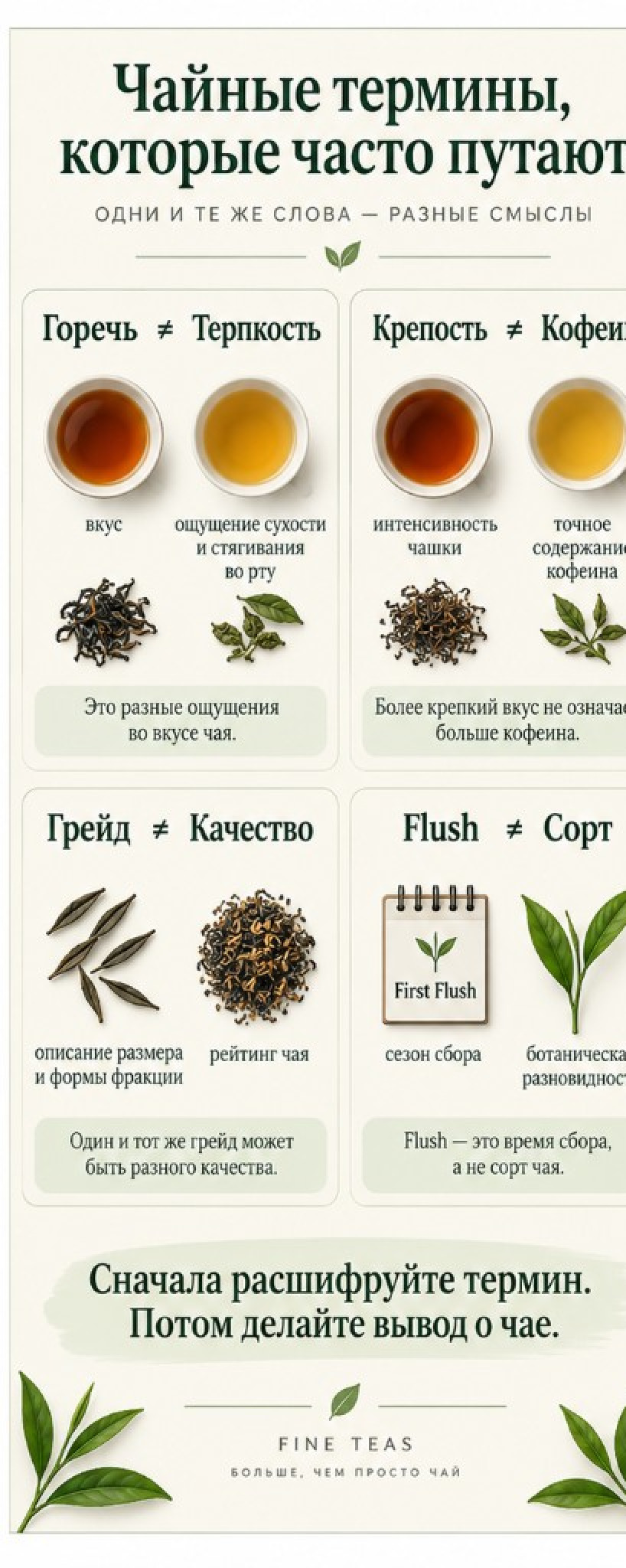 Четыре чайных термина, которые часто путают