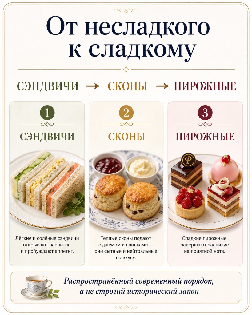 Схема: сэндвичи, сконы и пирожные