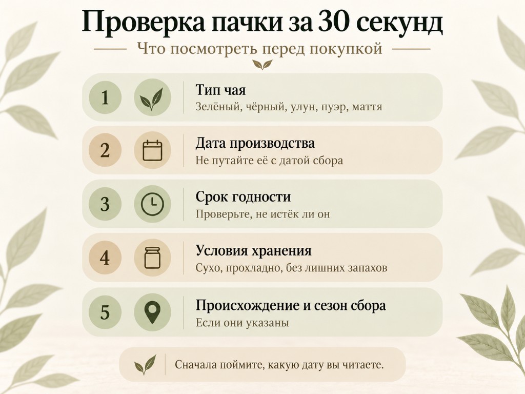 Чек-лист: как проверить пачку чая за 30 секунд перед покупкой