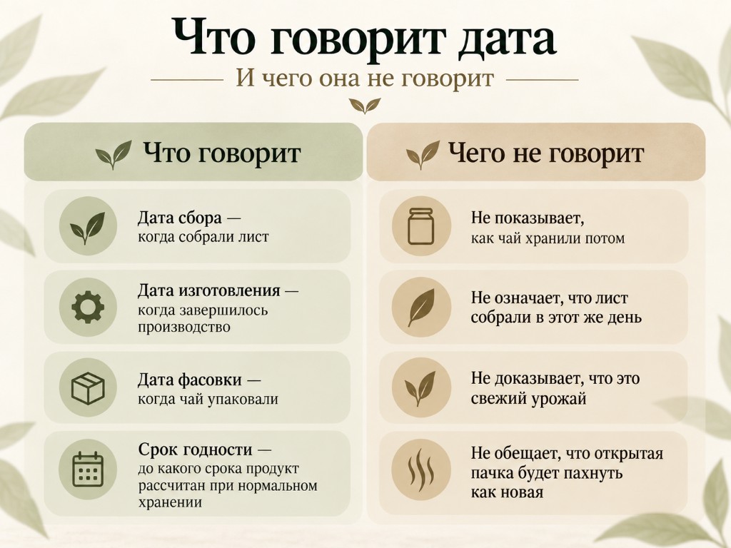 Что говорит дата на упаковке чая и чего она не доказывает