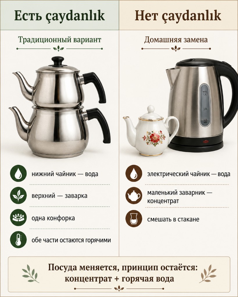 Сравнение: двойной чайник и домашняя замена из электрического чайника с маленьким заварником